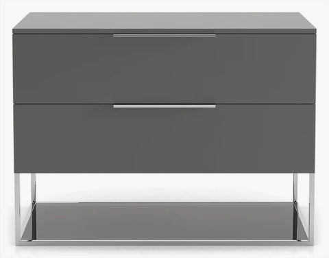 MESA DE NOCHE BOWERY- Gris/Oscuro