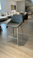SILLA DE BAR HEY - Cuero Gris