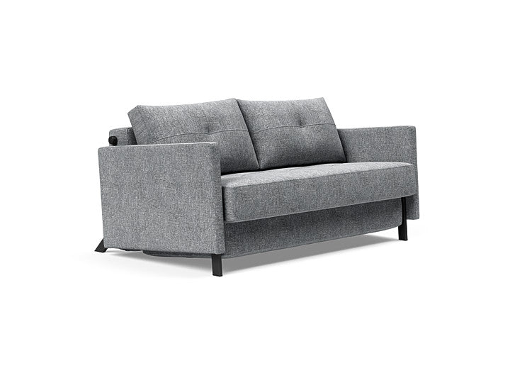 SOFÁ CAMA CUBED 02 WOOD / APOYABRAZOS - Tela Gris