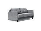 SOFÁ CAMA CUBED 02 WOOD / APOYABRAZOS - Tela Gris