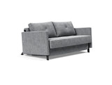SOFÁ CAMA CUBED 02 WOOD / APOYABRAZOS - Tela Gris