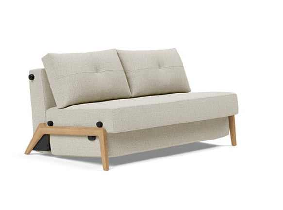 SOFÁ CAMA CUBED 02 WOOD - Tela Ivory