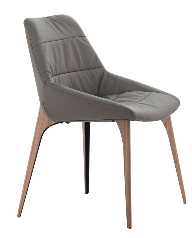 SILLA DE COMEDOR HEY - Cuero Gris