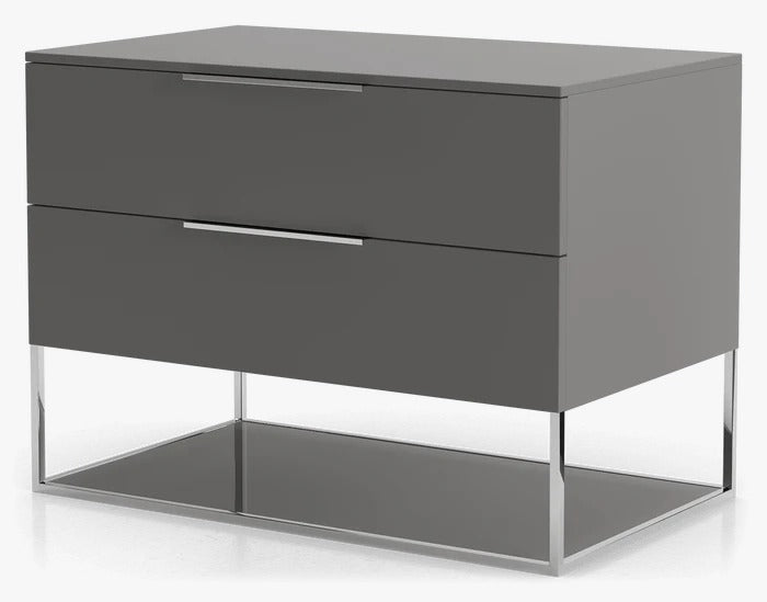 MESA DE NOCHE BOWERY- Gris/Oscuro