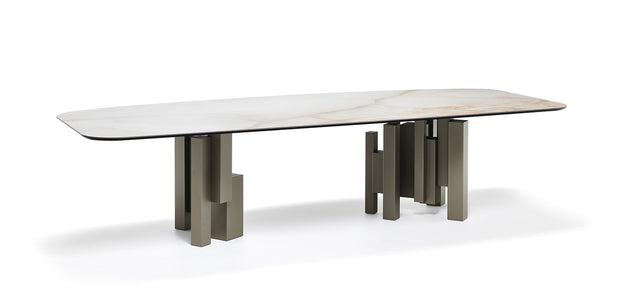 MESA DE COMEDOR SKYLINE CERAMIK -  Emperador/Black