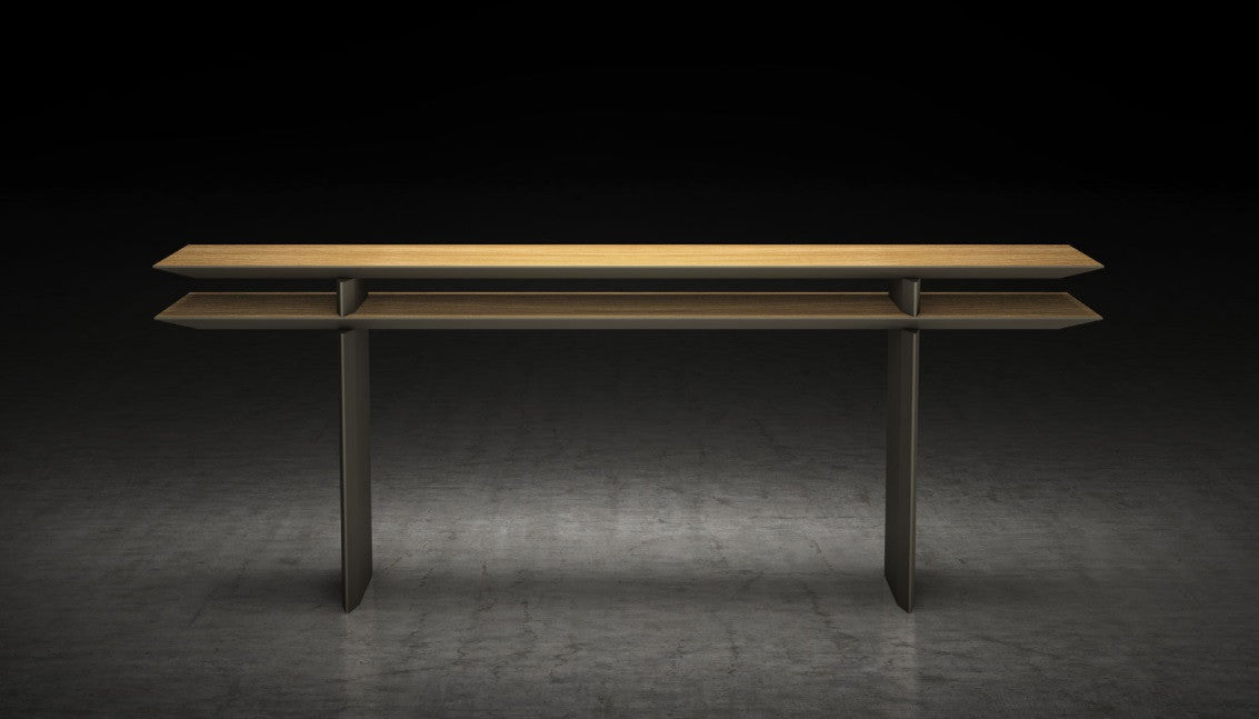 CONSOLA KENSINGTON - Natural Oak y Bronce