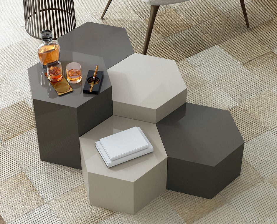 MESA DE CENTRO CENTRE - Gris oscuro y gris