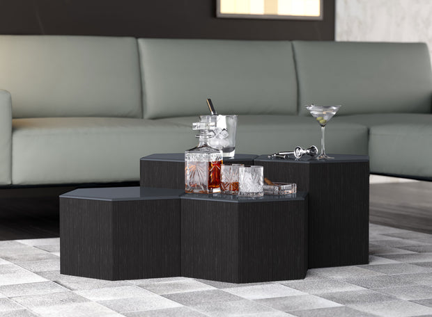 MESA DE CENTRO CENTRE - Gris oscuro y gris