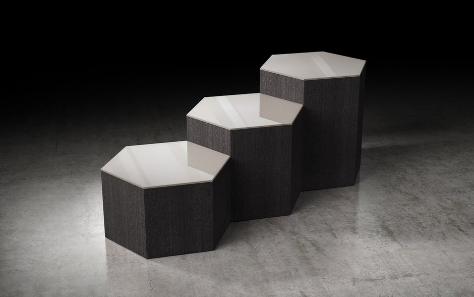 MESA DE CENTRO CENTRE - Gris oscuro y gris