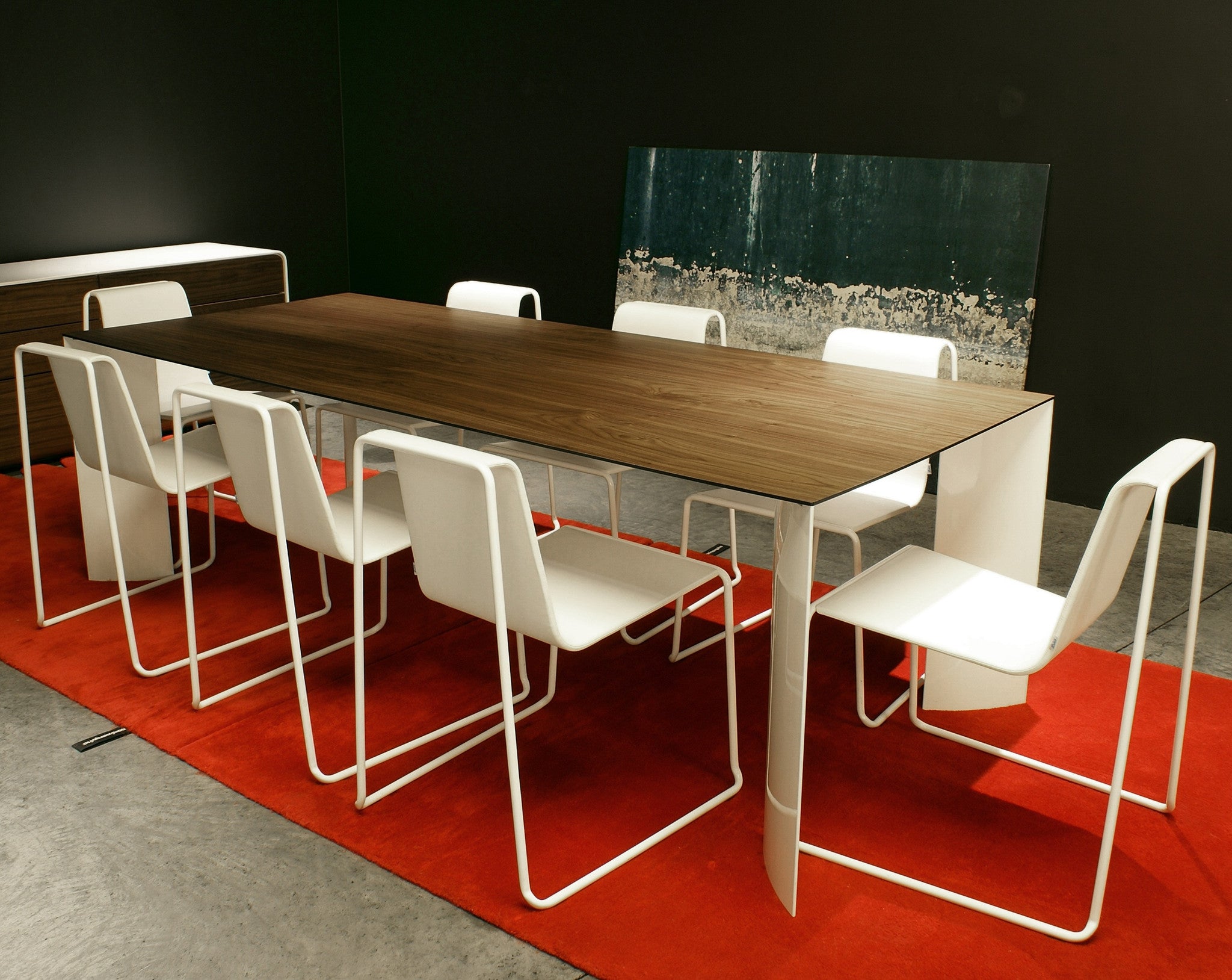 MESA DE COMEDOR EVO - Blanco y Walnut