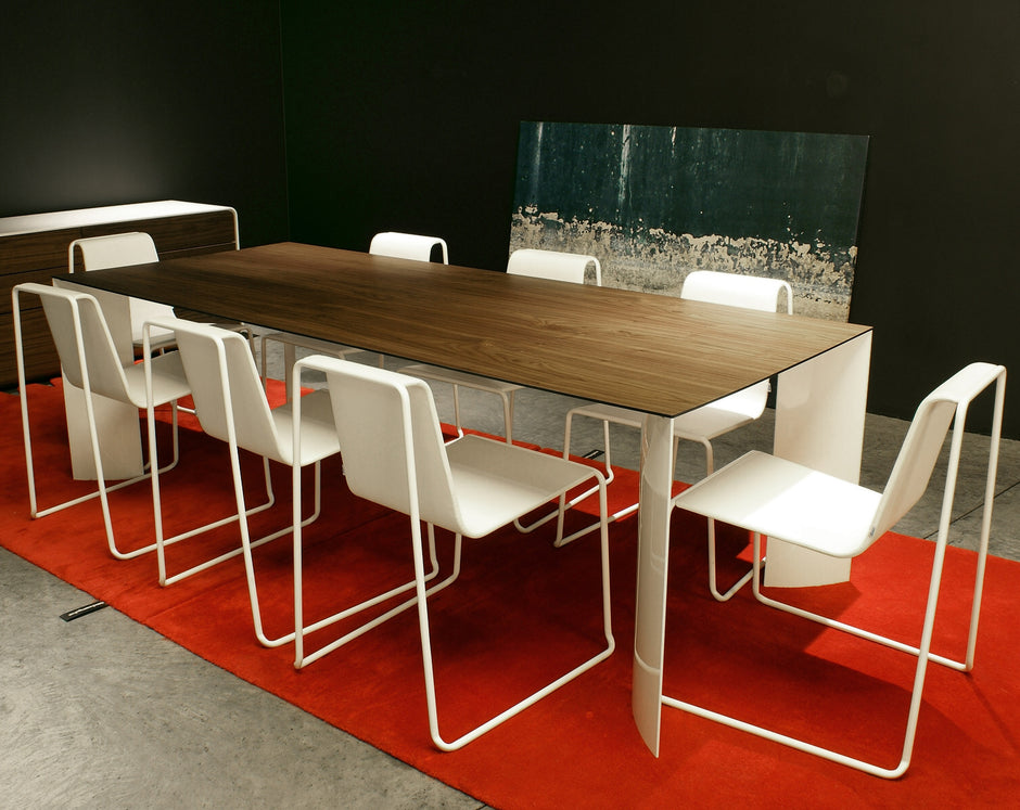 MESA DE COMEDOR EVO - Blanco y Walnut