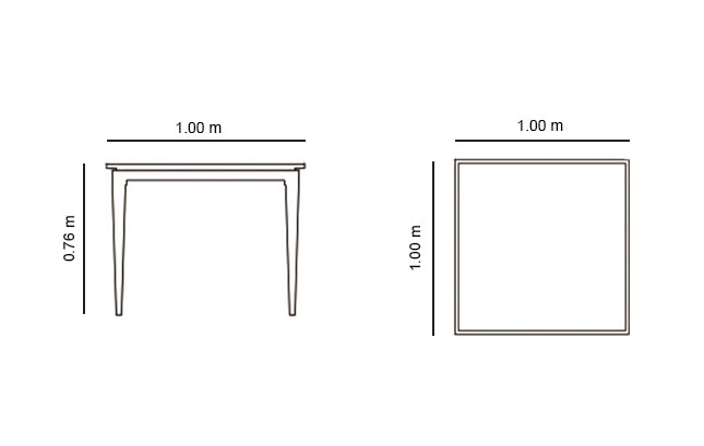 MESA DE COMEDOR DE EXTERIORES SERPENT - Cuadrada