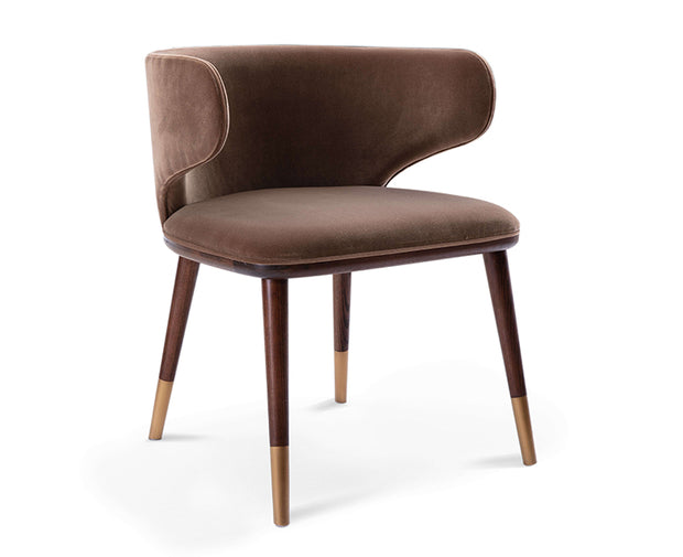 SILLA DE COMEDOR LONGHI - Velvet Marrón