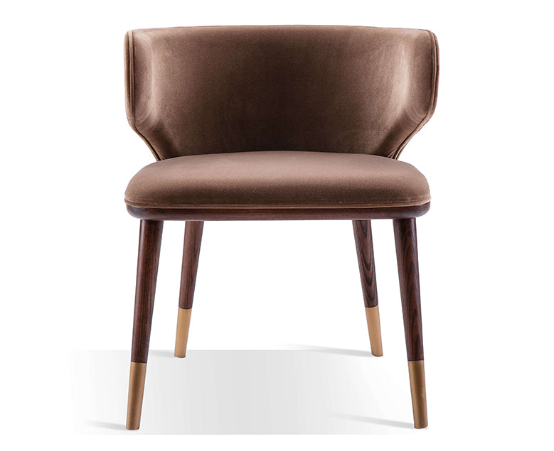 SILLA DE COMEDOR LONGHI - Velvet Marrón