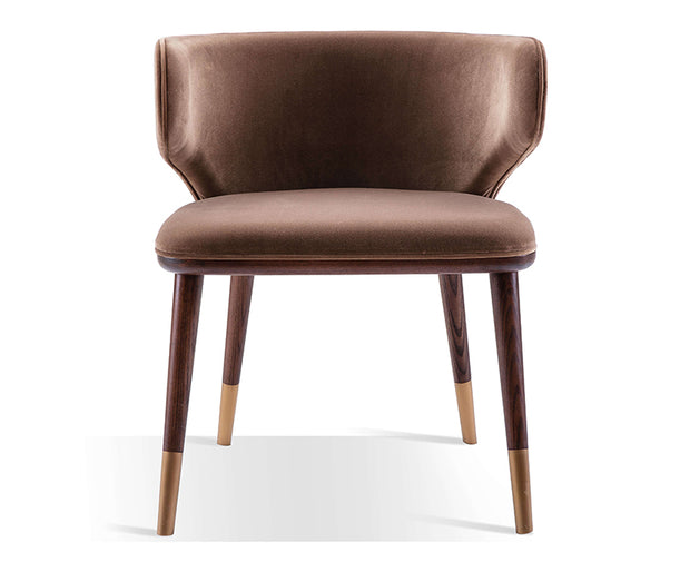 SILLA DE COMEDOR LONGHI - Velvet Marrón