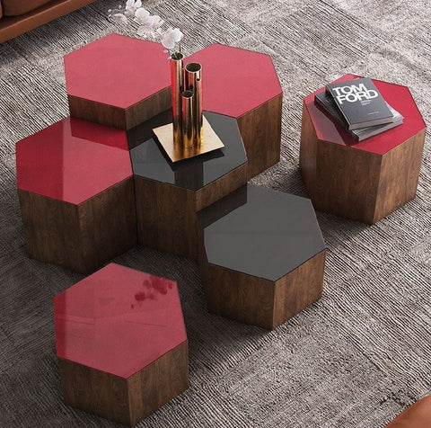 MESA DE CENTRO CENTRE - Rojo y negro