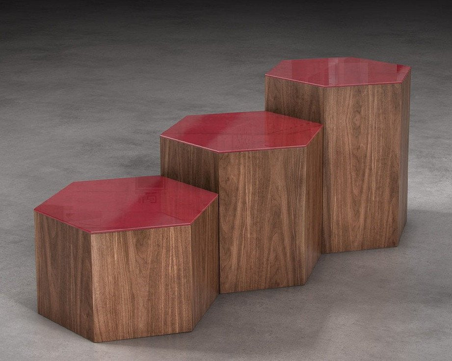 MESA DE CENTRO CENTRE - Rojo y negro