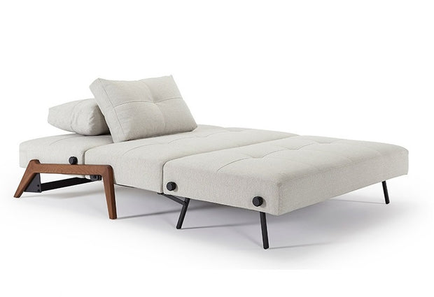 SOFÁ CAMA CUBED 02 WOOD - Tela Gris