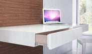 ESCRITORIO WALKER - Blanco y walnut