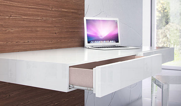 ESCRITORIO WALKER - Blanco y walnut