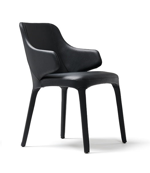 SILLA DE COMEDOR WANDA - Cuero rojo